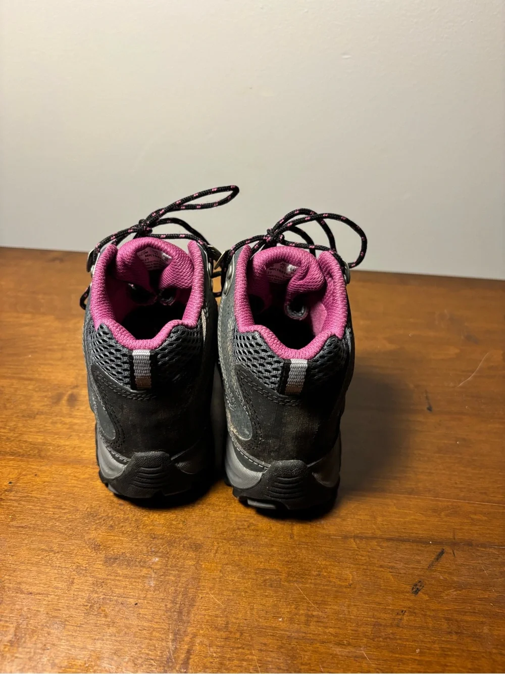 Merrell Black and Pink Kids Hiking Boots